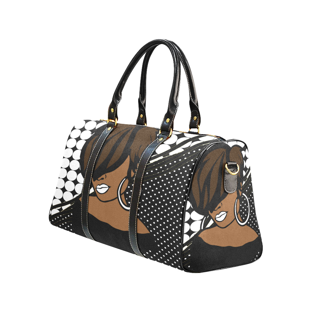 Classy African American Lady Black and White Travel Bag – Simona Rose  Boutique